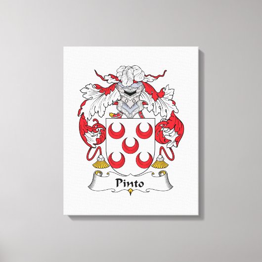 Pinto Family Crest Canvas Afdruk (Voorkant)