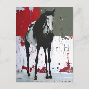 Pinto Horse Splatter Painting Briefkaart