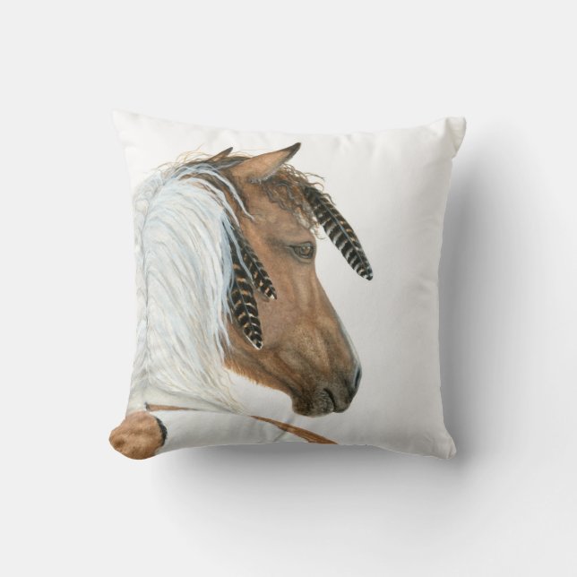 Pinto Horse van BiHrLe Pillow Kussen (Voorkant)