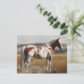 Pinto Mustang Paard Briefkaart (Staand voorkant)