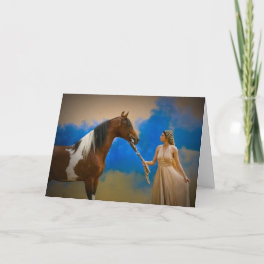 Pinto paard en Dame Kaart (Voorkant)