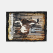Pinto Paard op de vlucht Fleece Deken (Voorkant (Horizontaal))