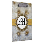 Pintuck Fabric Monogram Initiaal Clip Board Klembord (Rechts)