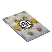 Pintuck Stof Monogram Initiaal Notitieboek (Rechterzijde)
