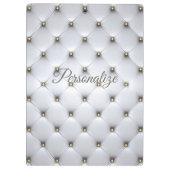 Pintuck ziet er wit en goudelegant uit klembord (Achterkant)