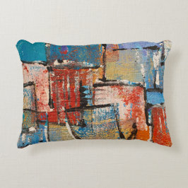 pintura abstracta con estructura pintada a mano accent kussen