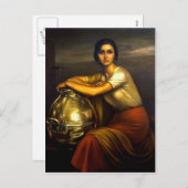 Pintura "La Fuensanta" Julio Romero de Torres Feestdagenkaart (Voorkant / Achterkant)