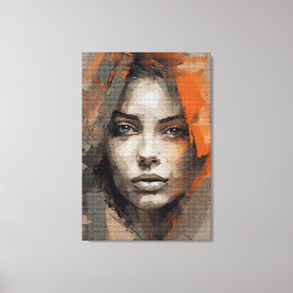 Pintura rosto de mulher Impressão Canvas Premium  Afdruk