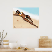 PinUp Girl Denise Poster (Keuken)