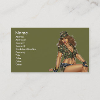 Pinup Girl in Camo door Al Rio Visitekaartje