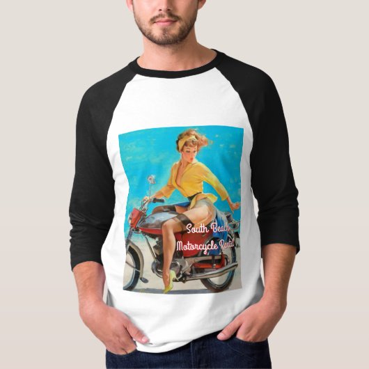 Pinup motorfiets t-shirt (Voorkant)