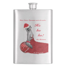 Pinup Mrs. Santa Christmas Funny Joke Heupfles