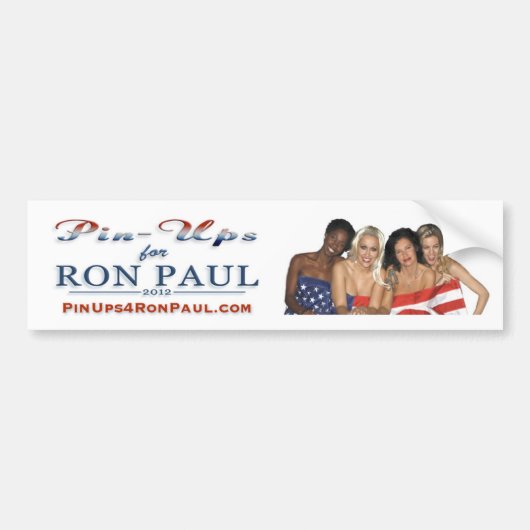 PinUps4RonPaul Bumpersticker (Voorkant)