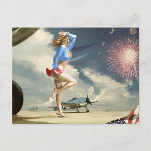 Pinups des années 40, carte postale (Devant)