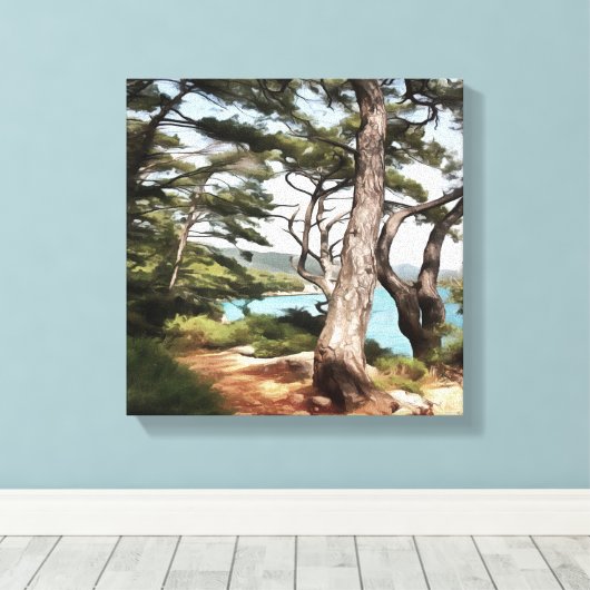 Pinus pinea Pine Tree Forest Painting Canvas Afdruk (Insitu (Houten vloer))