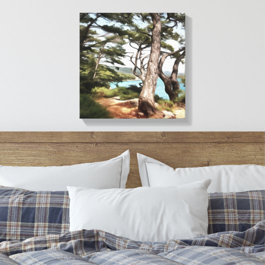 Pinus pinea Pine Tree Forest Painting Canvas Afdruk (Insitu (Slaapkamer))