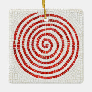PINWHEEL MOSAIC Carré en céramique Ornement