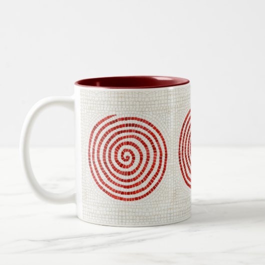 PINWHEEL MOSAIC Maroon Mug à deux tons (Gauche)