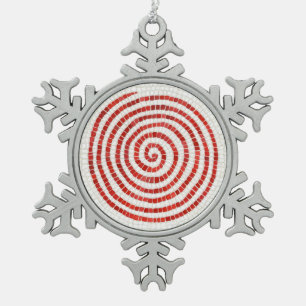 PINWHEEL MOSAIC Pewter Snowflake Ornament