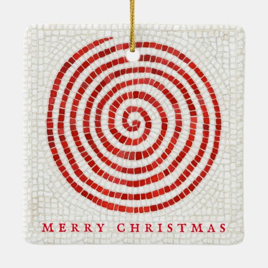 PINWHEEL MOZAÏEK Keramisch Vierkant Ornament + Tek (Achterkant)