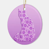 Pinwheels Cat - lavender, paars Keramisch Ornament (Links)