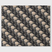 Pioen bloem bloempatroon elegant luxueus cadeaupapier (Vlak)