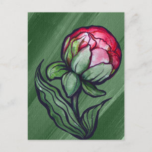 Pioen Bloem Pioen Tuinier kunst Roze Briefkaart