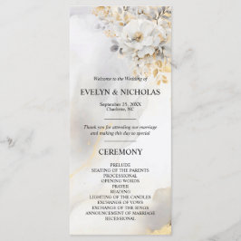 Pioen Bloemen Goud Grijs Zilver Ceremonie Programma