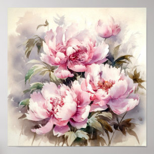 Pioen Bloemen Kunst Print