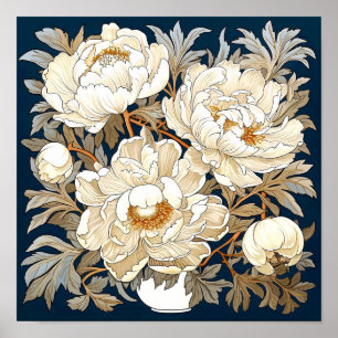 Pioen Bloemen Kunst Print