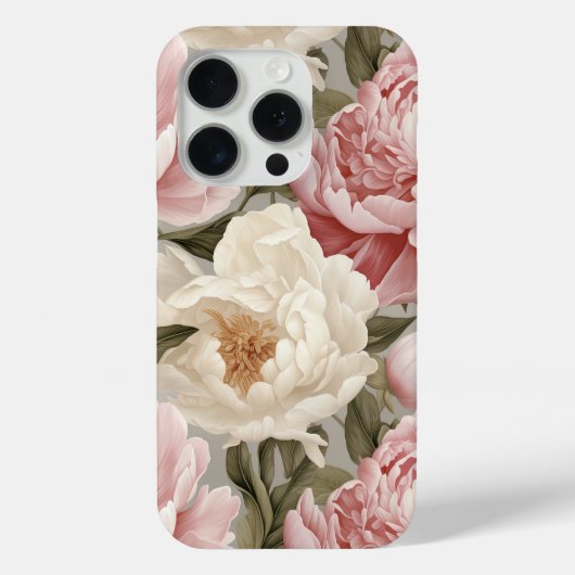Pioen Bloemen Kunst Print Haar Designer Mobiele Ce Case-Mate iPhone Case (Achterkant)