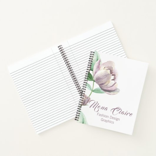 Pioen Bloemen "Mode Design Graphics" Business Notitieboek (Binnen)
