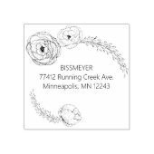 Pioen Bloemen retouradres Rubberstempel (Afrduk)