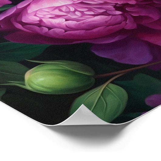 Pioen Bloemenkunst Poster (Hoek)