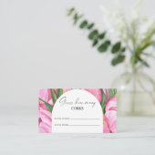 Pioen bloemenspel - raad hoeveel kurken bruids spe informatiekaartje (Staand voorkant)