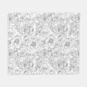 pioen bloemmotief fleece deken (Voorkant (Horizontaal))