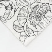 pioen bloemmotief fleece deken (Hoek)