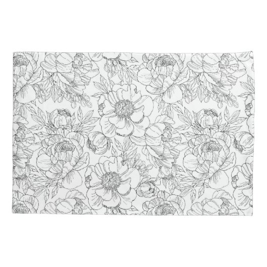  pioen bloemmotief kussensloop (Achterkant-Links)