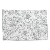 pioen bloemmotief kussensloop (Achterkant-Rechts)