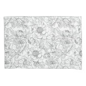  pioen bloemmotief kussensloop (Voorkant-Links)