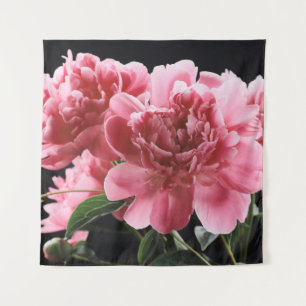 Pioen boeket close-up: roze rood wandkleed