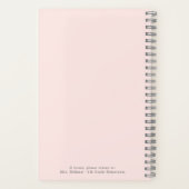  pioen floral gepersonaliseerd notitieboek (Achterkant)