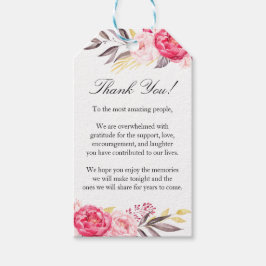 Pioen Romance Bruiloft Gift Labels Cadeaulabel