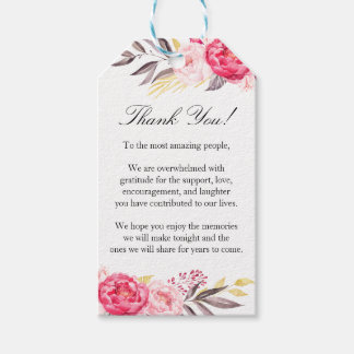 Pioen Romance Bruiloft Gift Labels Cadeaulabel