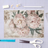  Pioen Shabby Wallpaper Decoupage Tissuepapier (Craft)