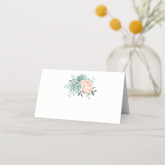 Pioen Succulent Foliage Waterverf Bruiloft (Voorkant)