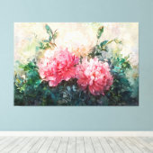*~* Pioen TV2  Kunst Uitgerekte Canvas Print (Insitu (Houten vloer))