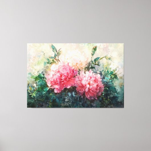 *~* Pioen TV2  Kunst Uitgerekte Canvas Print (Voorkant)