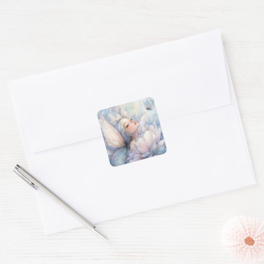 Pioen van de Dageraad Vierkante Sticker (Envelop)