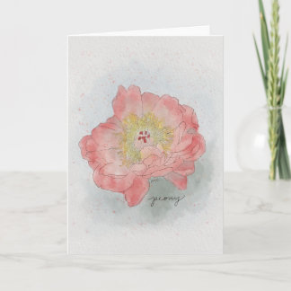 Pioen Watercolor Kaart